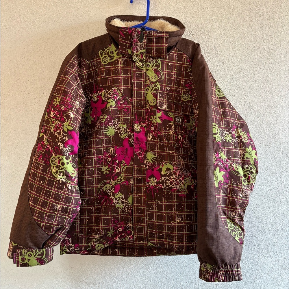Floral Patterned Brown Jacket